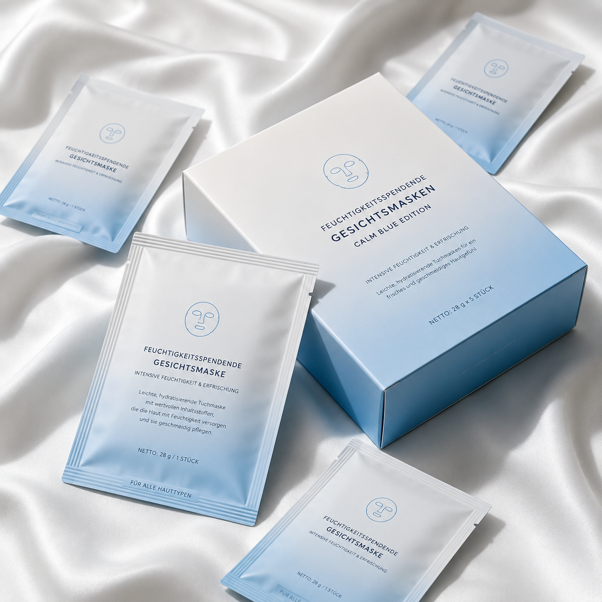 Feuchtigkeitsspendendes Gesichtsmasken-Set: Calm Blue Edition
